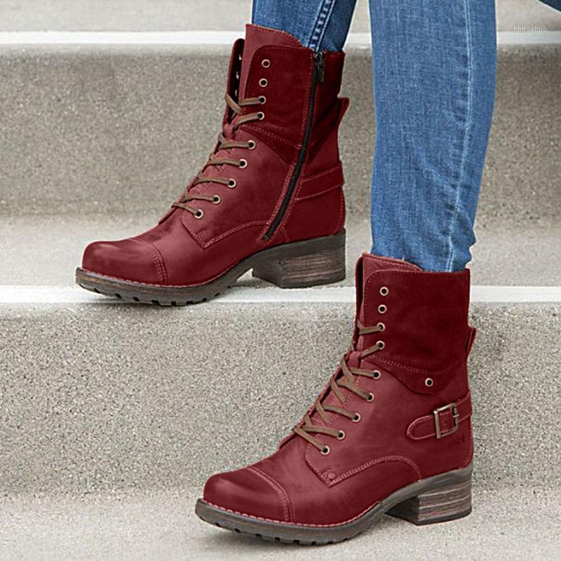 

New Winter Slip On Shoes Women's casual boots Outdoor Women's Short Ankle boot Winter Warm Simple Women Square Heels boot#11231, Red