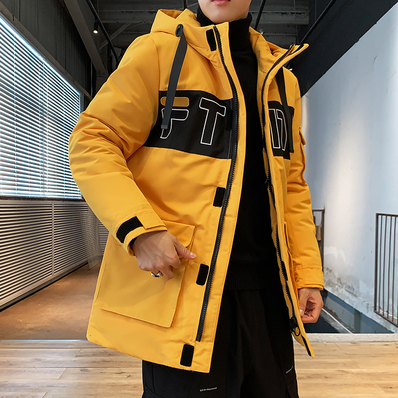 

2021 High Quality New Fashion Multi-pockets Hooded Windbreaker Men's Winter Warm Jacket Long Parka Coat Slim Fit -4xl S9x3, Red