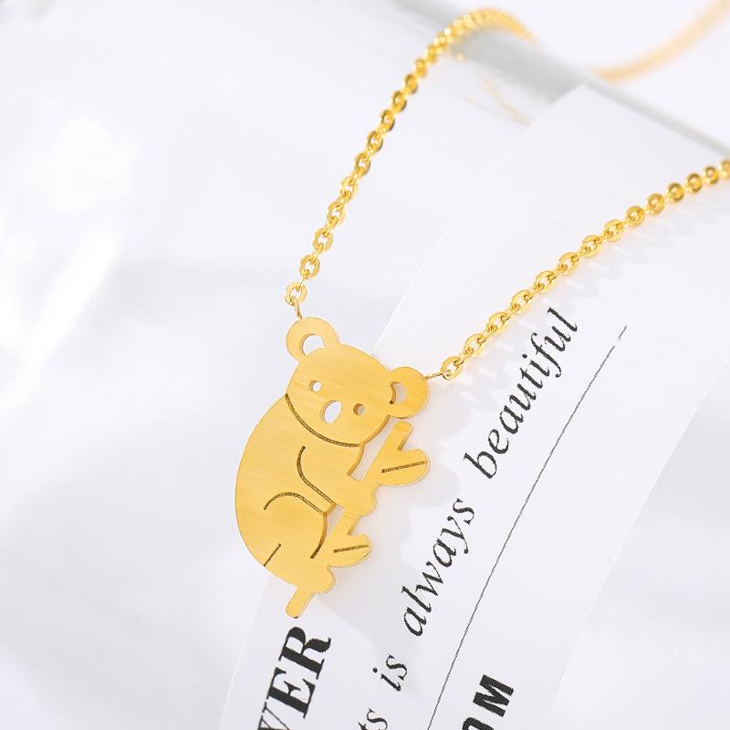 

Australia Koala Necklace For Women Collar Mujer Gold Stainless Steel Chain Femme Pendant Necklace Minimalist Jewelry for Friends