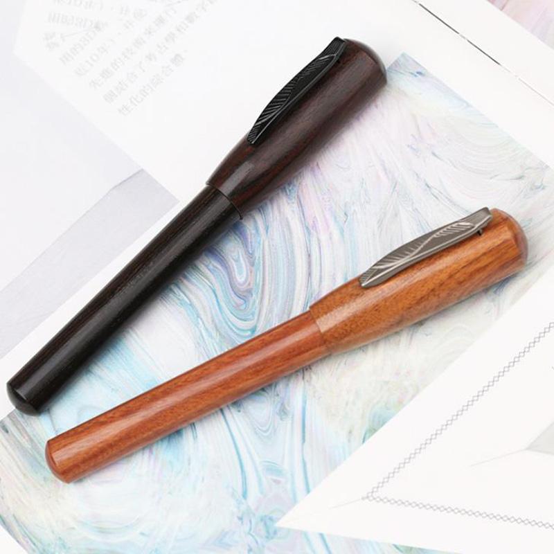 

Manual Wooden Fountain Pen Natural Color Iraurita Nib Metal Pen Cap For Business and School as Luxury Gift Set, Red