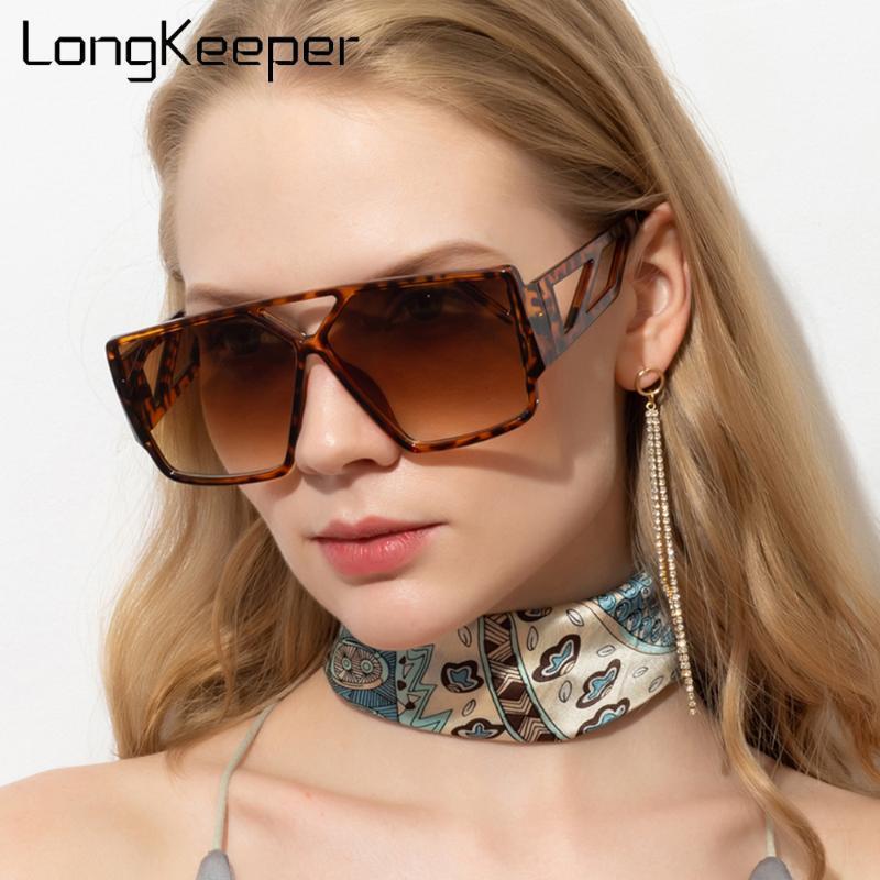 

Sunglasses Longkeeper Oversized Women 2021 Brand Design Vintage Square Sun Glasses Ladies Black Pink Leopard Fashion Shades1