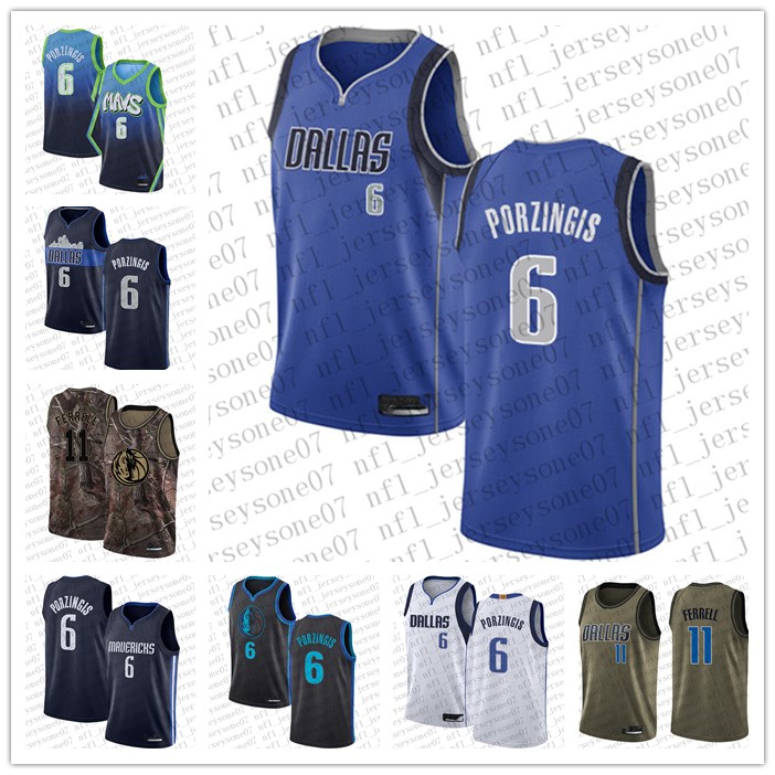 

Men women youth dallas Mavericks 6 Kristaps Porzingis #11 Yogi Ferrell White Basketball Swingman Association Edition Jersey, Black
