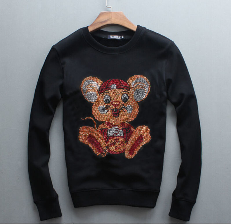 

2021 New Autumn Winter Diamonds Clothing for a Couple Boys Male Men and Women Hoodie Hot Drill Qqd9, As shown