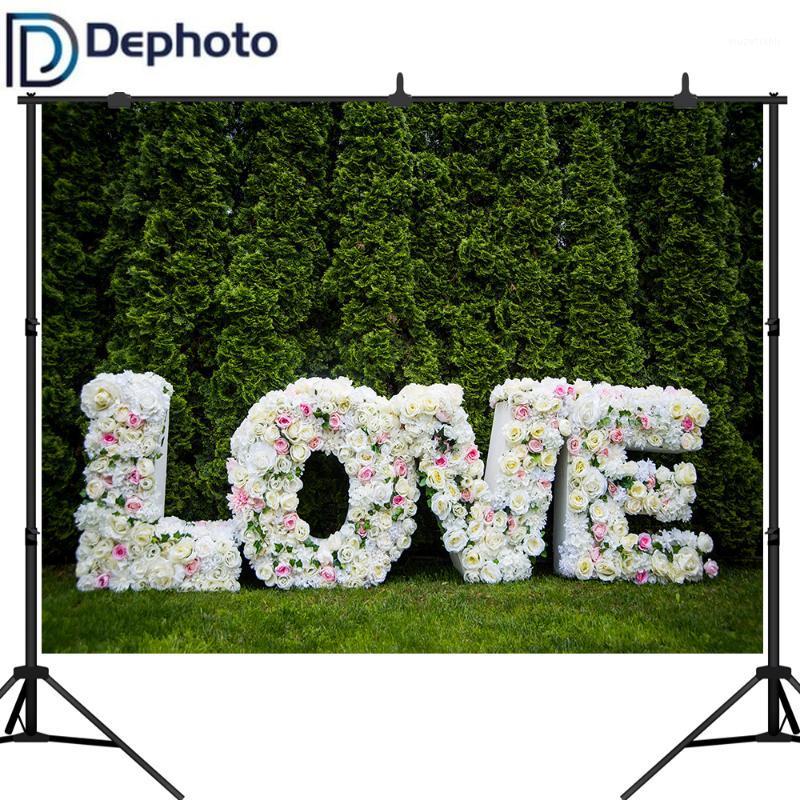 

Dephoto Wedding Backgrounds Rose Green leaves Wall Baby Birthday Party Love Stage Portrait Photography Backdrops Photo Studio1