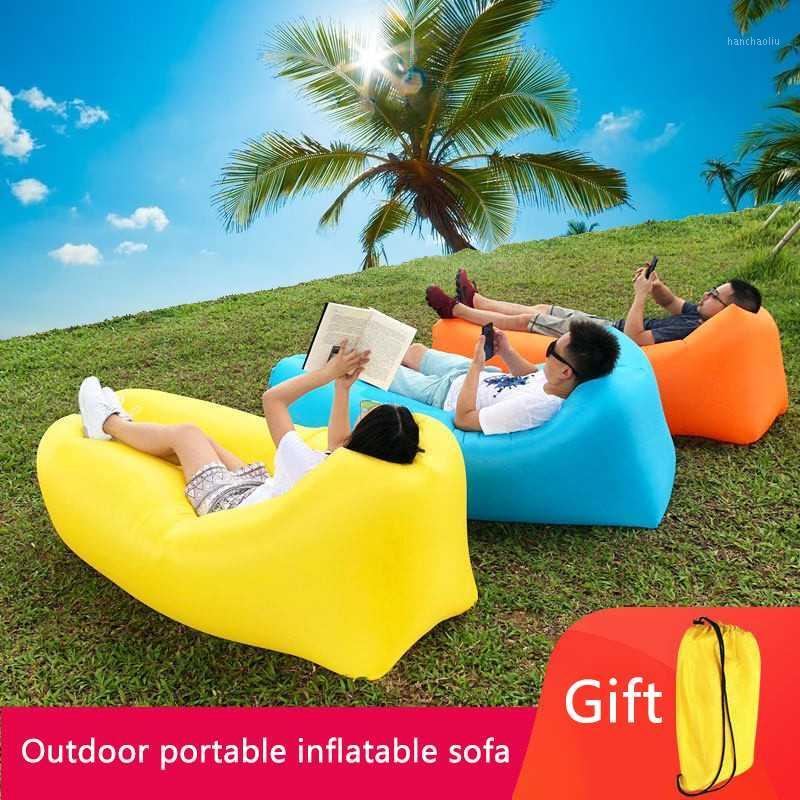 

Inflatable Lounger Air Sofa Lightweight Beach Sleeping Bag Air Hammock Folding Rapid Inflatable Sofa for Beach, Camping, Travel1