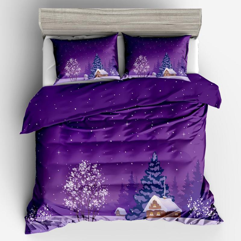 

Purple Black Blue Farmhouse Queen Comforter Duver Cover Sets Bedding Set King Size Bed Quilt Cover Clothes Pillowcase1