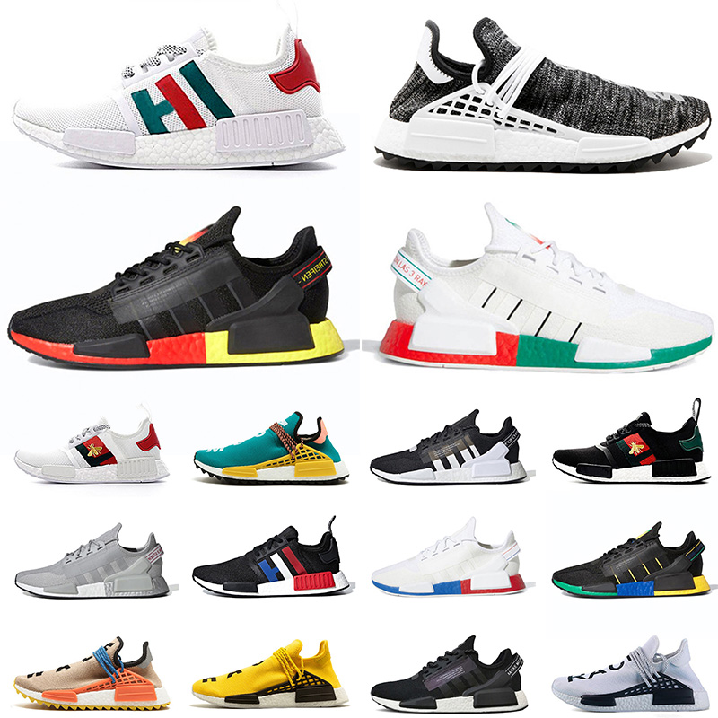 

Newest NMD Human Race men women running shoes Pharrell Williams Infinite Species R1 V2 yellow triple white black sneakers trainers size 13