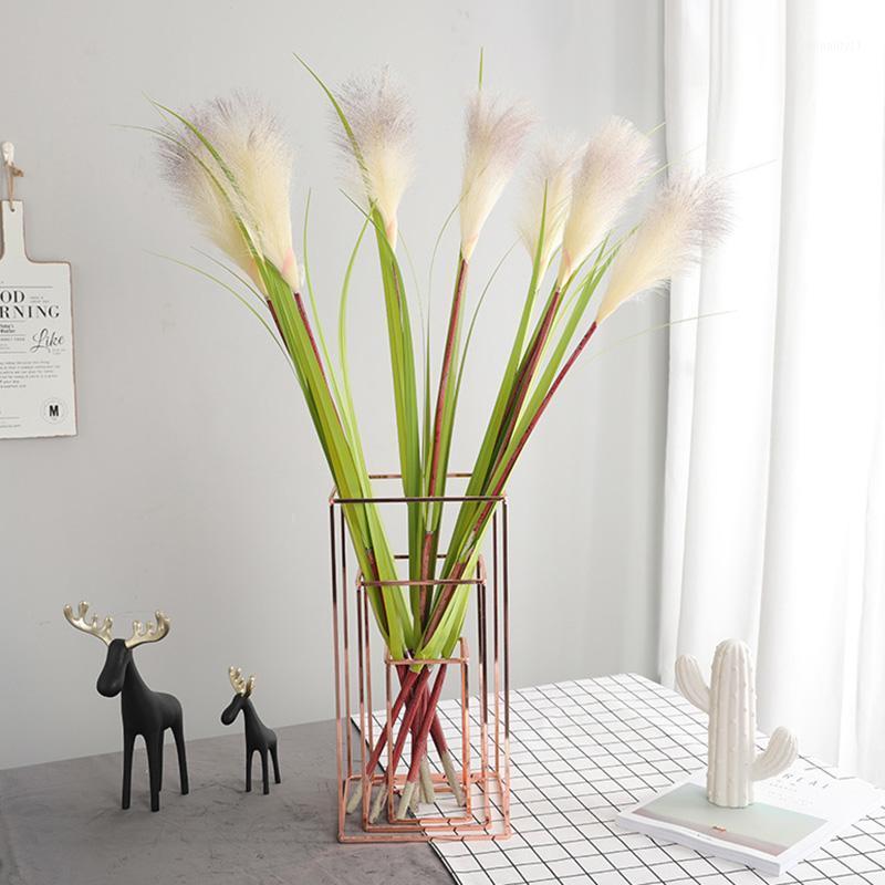 

90cm Simulation Plant Fake Grass Potted Reed Office Living Room Green Plant Large Ornaments Wedding Road Guide Artificial Flower1, Light yellow