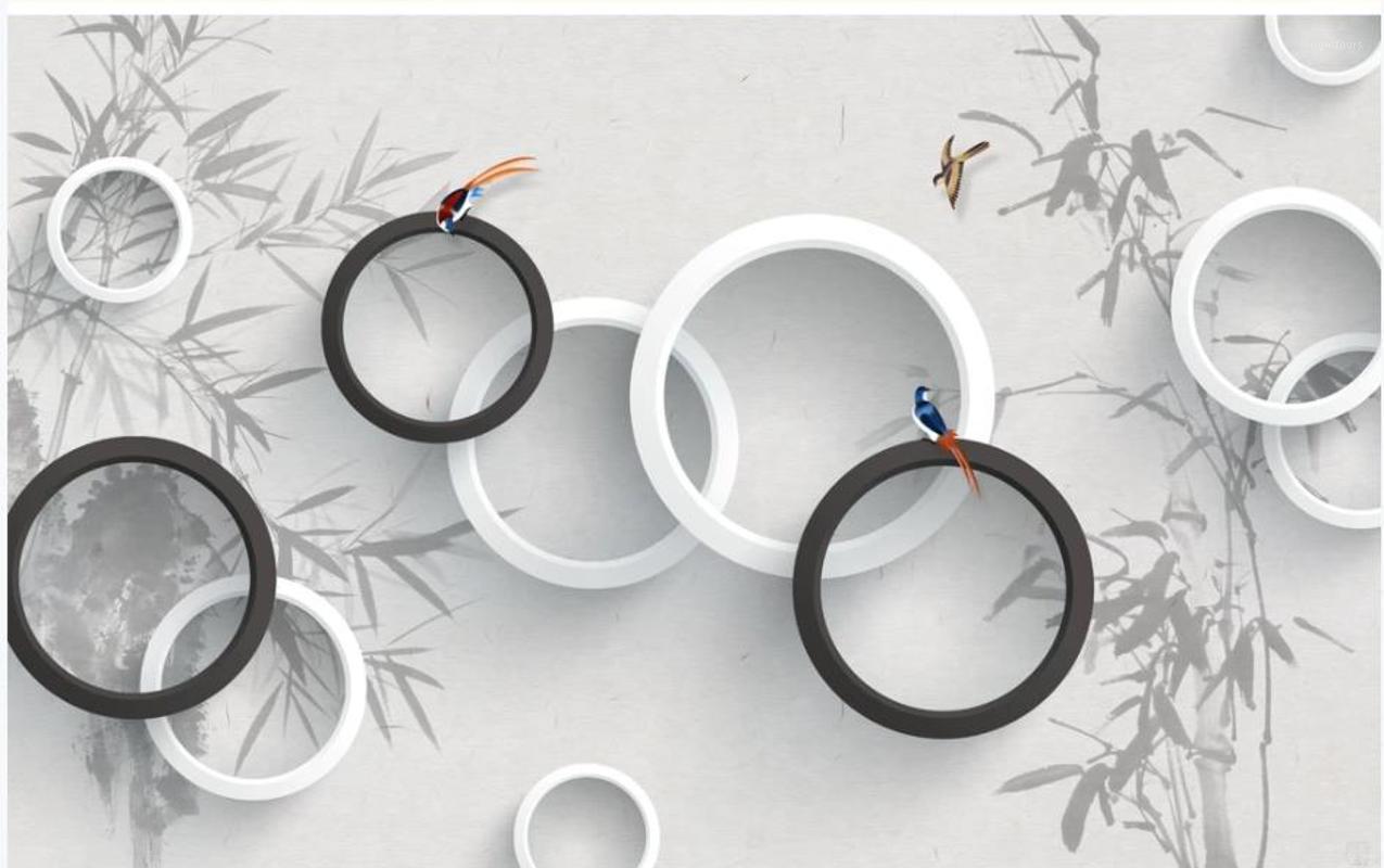 

beautiful scenery wallpapers New Chinese style bamboo flowers and birds background wall painting stereoscopic wallpapers1, As pic