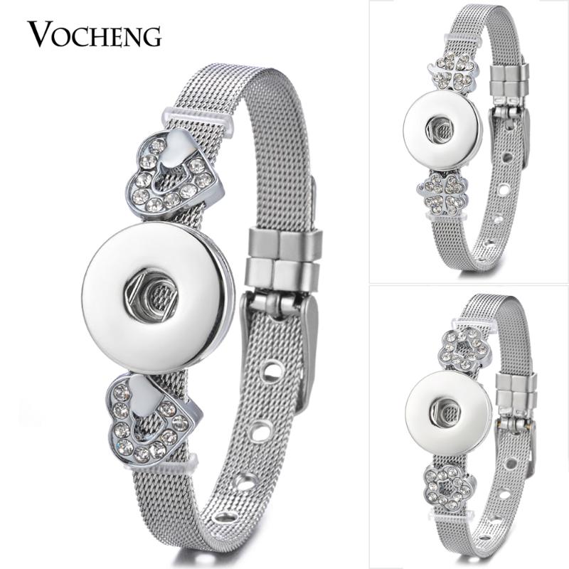 

Stainless Steel Ginger Snap Bracelets with 5 Styles Vocheng Snap Jewelry NN-620