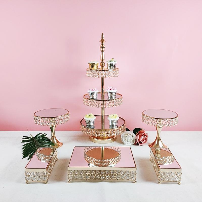 

Other Bakeware 3pcs -15pcs Cupcake 3 Tier Cake Stand Set Gold Color Good Qualtiy