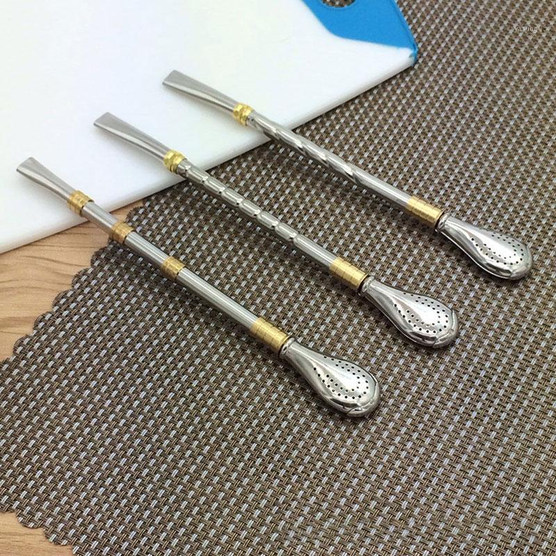

Stainless Steel Drinking Straw Spoon Yerba Mate Filter Straws Bombilla Gourd Reusable Tools Washable Bar Accessories1
