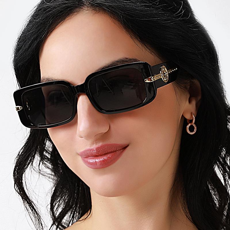 

Sunglasses Vintage Personality Rectangle Women Design 2022 Sun Glasses Female Metal Hollow Eyewear UV