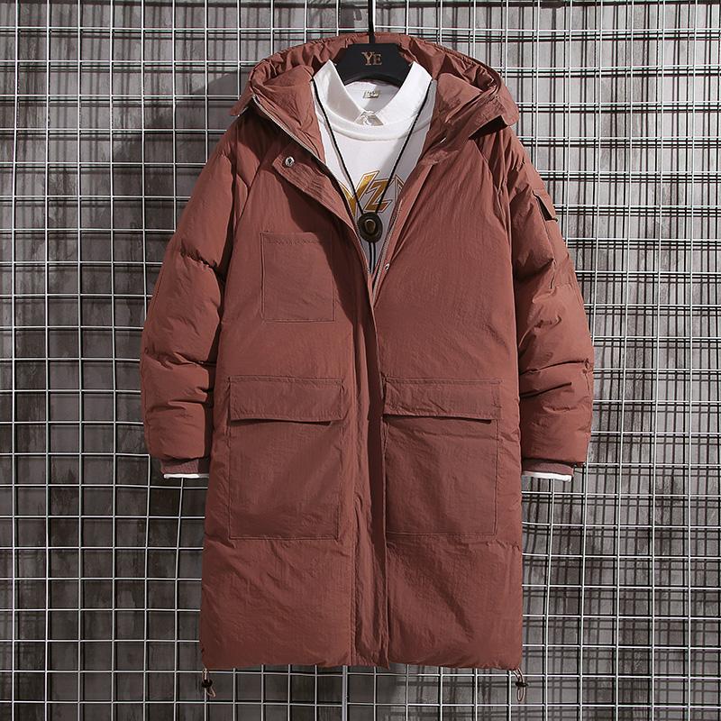 

JUSTAR men's winter new mid long casual cotton padded jacket, Black