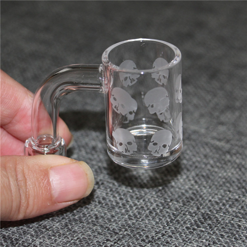 

25mm OD Quartz Nail 10mm 14mm 18mm Female Male 4mm Bottom Clear Bottom 45 90 degree Quartz Banger for Oil Rigs Glass Bong
