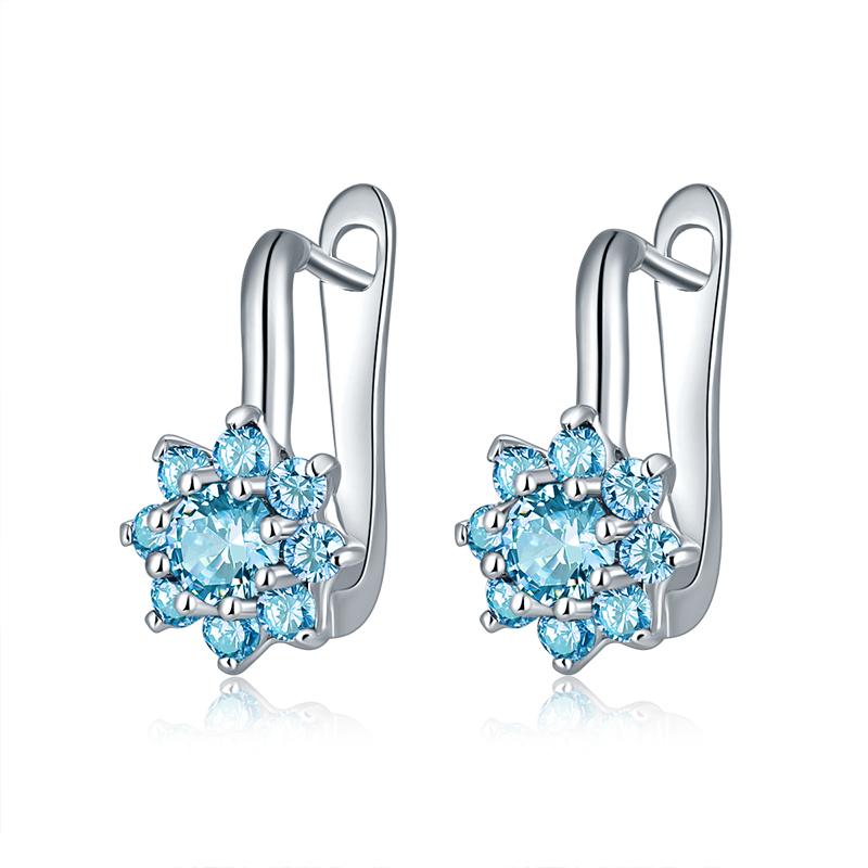 

Hoop & Huggie Little 7 Options Garnet Morganite Crystal Zircon Silver Plated Argent Ear Jewelry Earring M01-ER0278