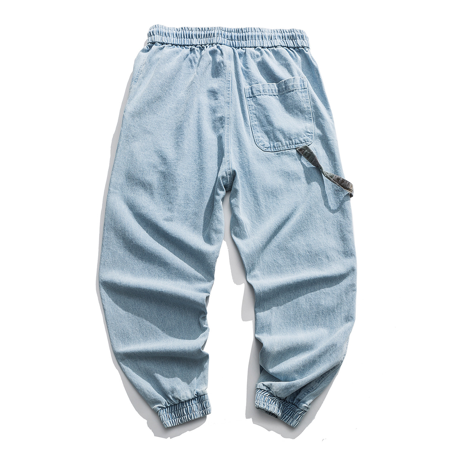 

2021 New Aelfric Eden Hole Streetwear Loose Trousers Men Hip Hop Fashion Jeans Summer Joggers Elastic Waist Casual Solid Cargo Pants 5326, Blue