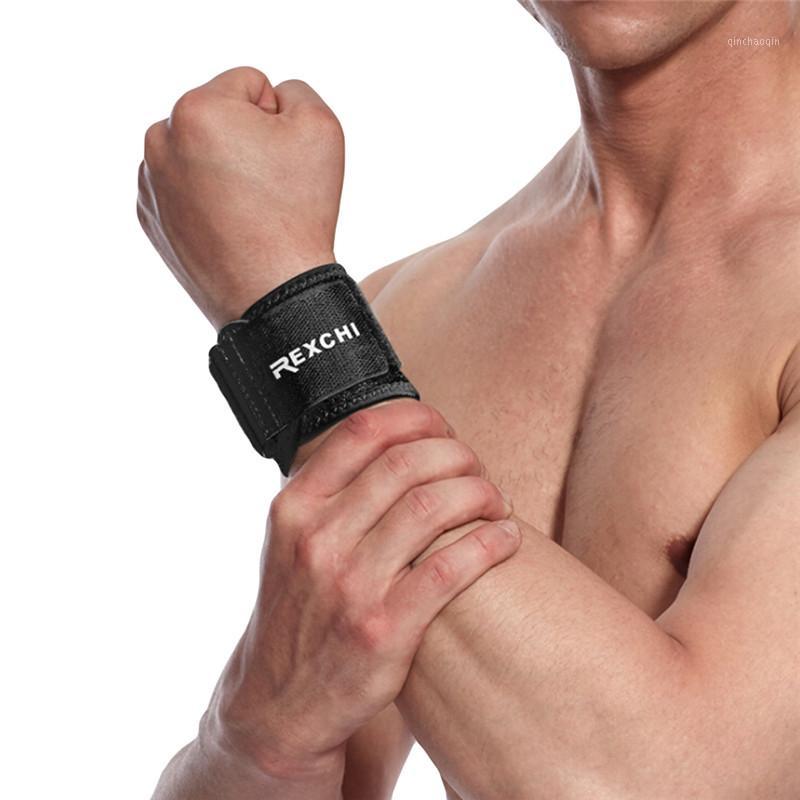

1pc Protective Wrist Support Adjustable Weight Lifting Elastic Soft Pressurized Wristband Great For Volleyball Tennis Sports1, Black