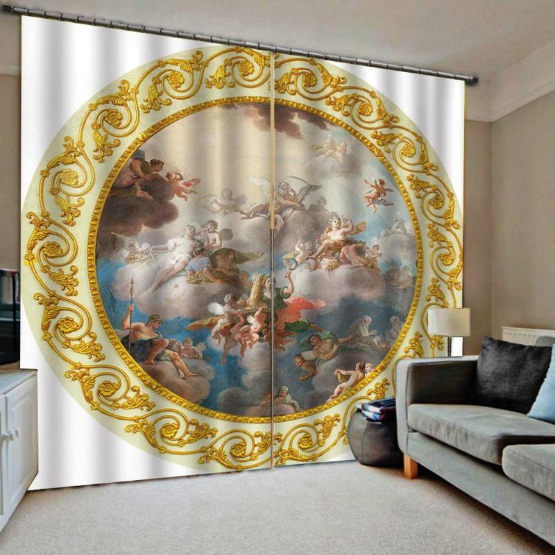 

Custom any size European style angel Pattern curtain 3D Digital print For Living room Blackout sunshade Window Drapes, As pic