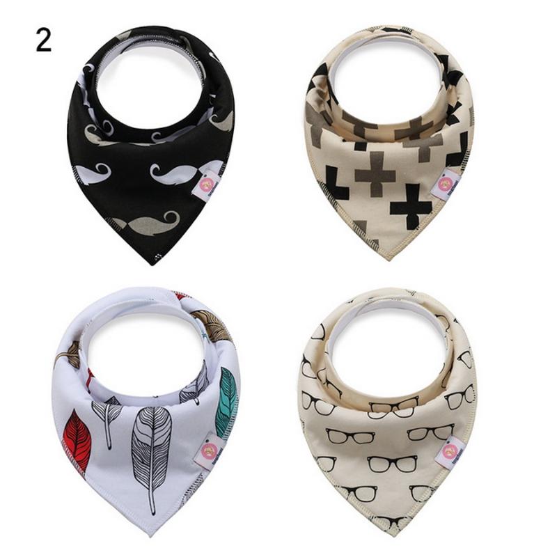 

DHL 50pack 4Pcs/pack Fashion Newborn Baby Bibs Waterproof Kids Girls And Boys Cotton Children Feeding Accessories, White