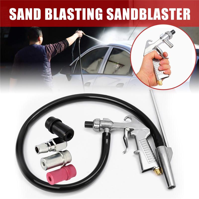 

7Pcs/Set Abrasive Air Sand Blasting Gun Kit 1 Ceramic Nozzle 1 Steel Nozzle Sand Suction Pipe Industrial Sandblaster Gun