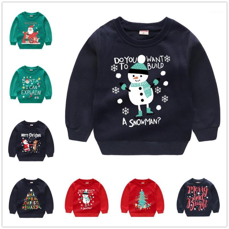 

Hoodies & Sweatshirts Baby Boy Sweatshirt Snowman Christmas Cotton Sweater For Boys Pullover Girls Tops X'mas Costumes Outfits Jumpers, N6