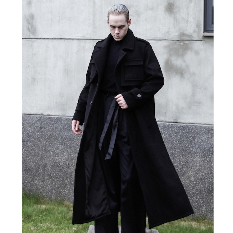 

2021 Male New Winter Loose Cashmere Coat with Lapels Black Bifurcation Custom Wool Coat. -6xl Thousand Dollars! 5ZDZ