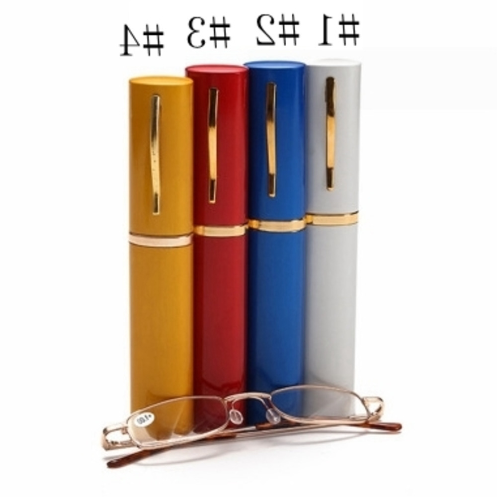 

Unisex Reading Presbyopic Glasses With Random Color Metal Tube Case Glass Men Women Eyewear Portable Comfortable