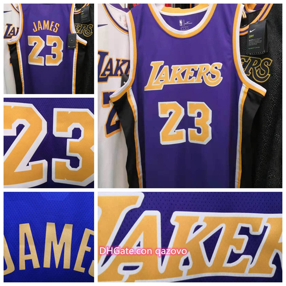

NBALosAngelesLakersLeBronJames23 New Retro Purple Jersey, Black