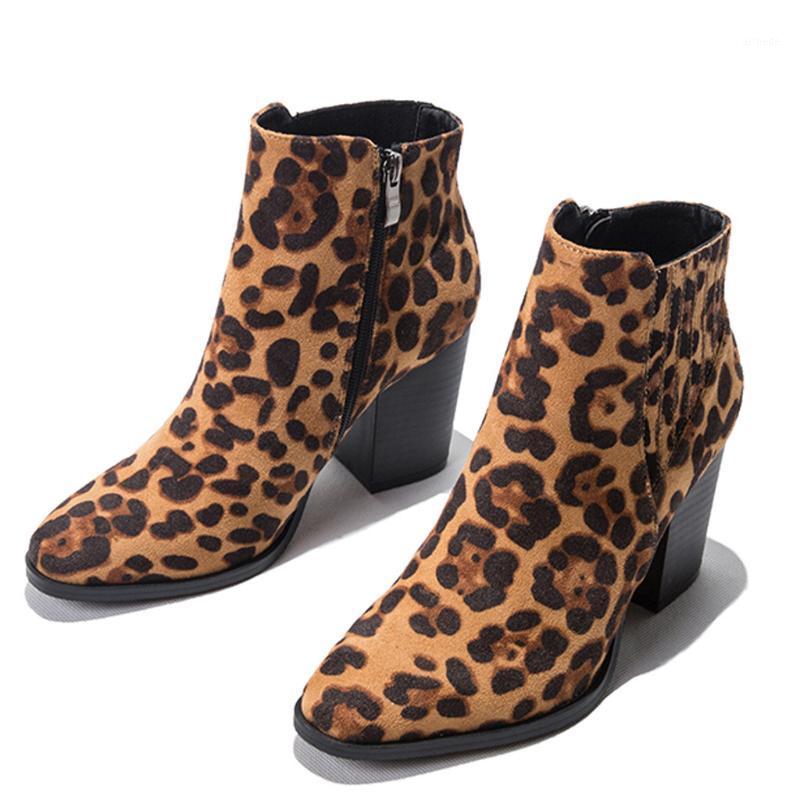 

SAGACE Boots Print Snake Pu Ankle Boots Zip Pointed Toe Footwear Thick High Heels Female Boot Party Shoes Women New Winter O91, Bw