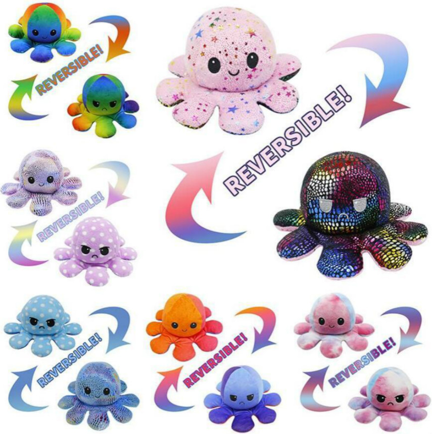 

Reversible Flip Stuffed Doll Soft Simulation Reversible Plush Toy Color Chapter Plush Doll Filled Plush Child Toy Party Favors, As picture