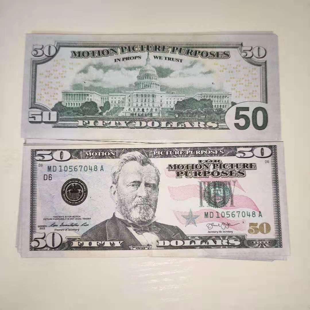 

Copy 50 Dollors Dollors Prop Bill Banknote Billet Money Movie Fillet US Banque Pretend Fake Copie Paper Wende