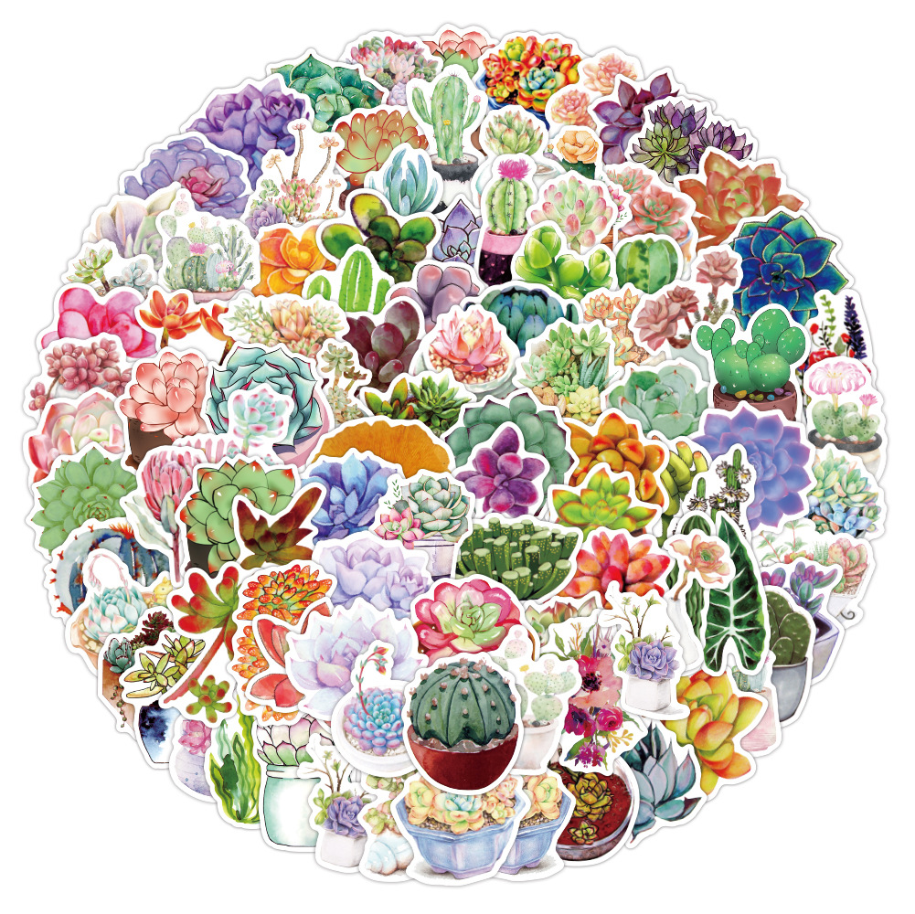 

100Pcs/Lot Cute Cartoon Plants Graffiti Stickers Aesthetics Laptop Guitar Phone Bike Car Water Bottle Sticker Decal Kid Toy B2