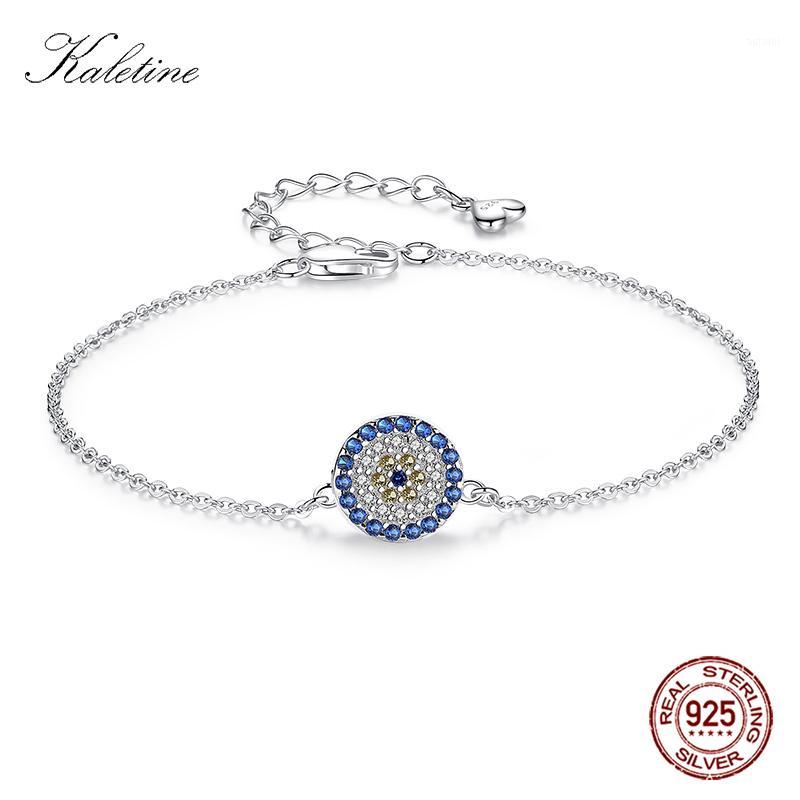 

KALETINE Lucky 925 Sterling Silver Bracelets For Women Blue CZ Evil Eye Bracelet Turkey Fine Jewelry Mini Gift for Girl1