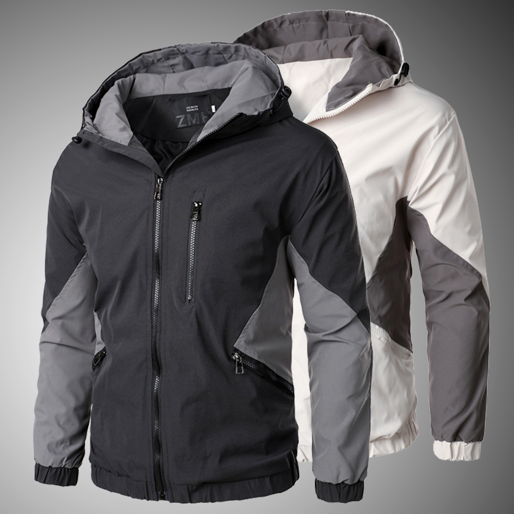 

Hooded Zipper Jacket Men Streetwear 2020 Autumn Bomber Jacket Windbreaker Mens Sportswear Coat Slim Fit Outwear Jackets, Dsb361-021beige