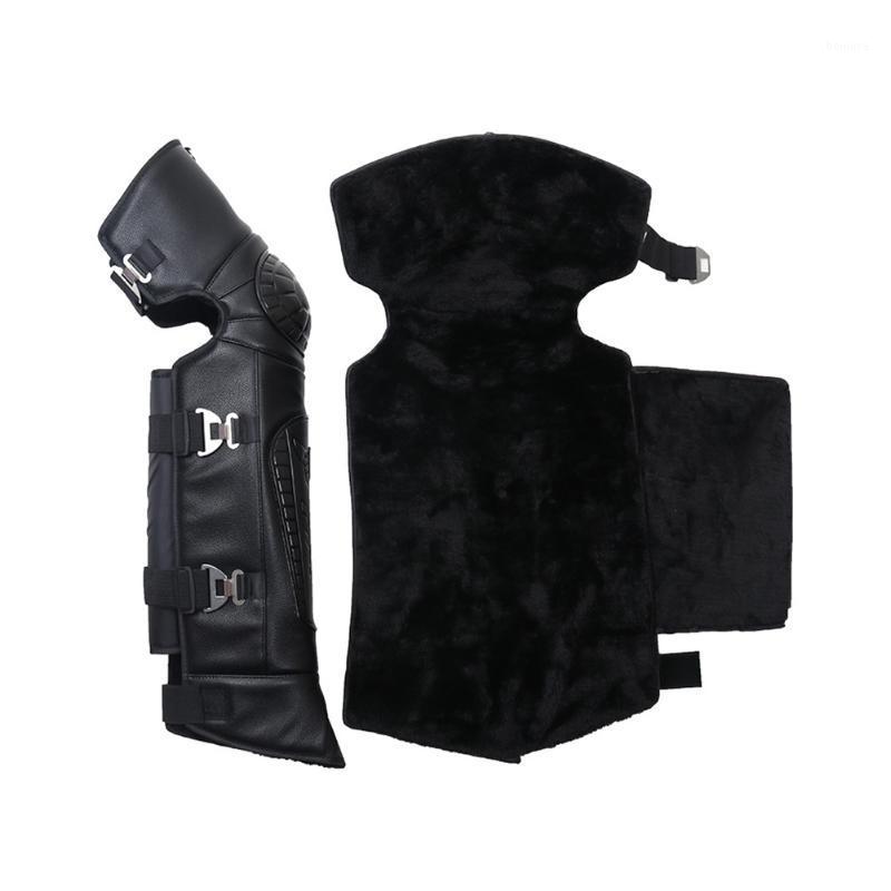 

1 Pair Cycling PU Equipment Sport Thicken Warm Guards Adjustable Motorcycle Knee Pads Protective Riding Racing Gear Safety1