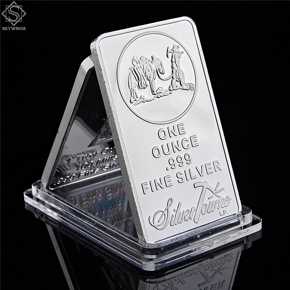 1 oz Towne Mint Silver Bar American Prospector US Union Craft Metal Coin Collectible Value-image-608987865
