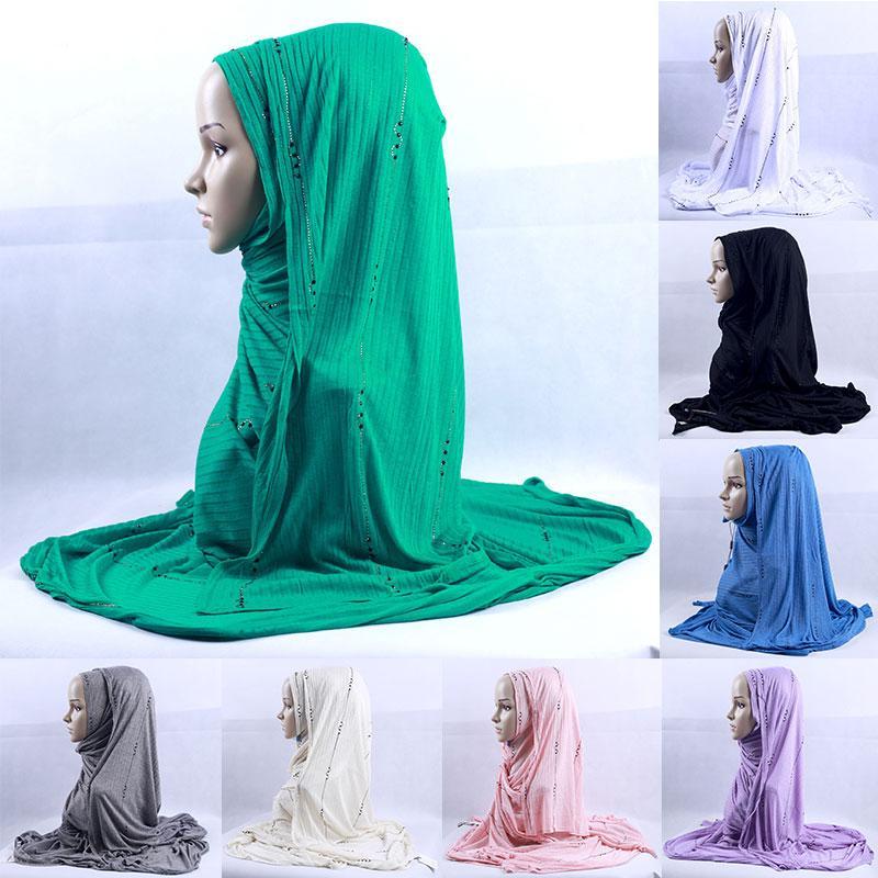 

Scarves KASHKHA KniMaxi Exquisite Rhinestone Long Shawl Wrap For Women Muslim Hijab Modesty Turban Headscarf Stole 200x120cm1