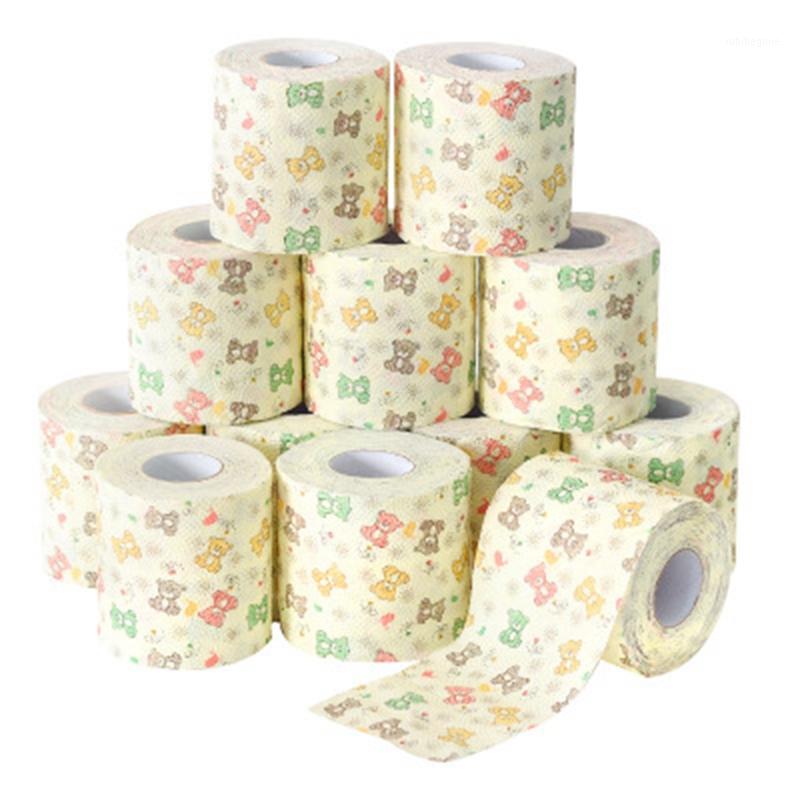 

12PCS Household Bathroom Toilet Paper Napkins Printed Small Roll Paper Does Not Block the Toilet1