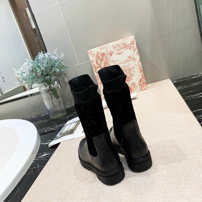 

Women martin booties sock boots letter shoes fashion winter black boots women casual shoes high quality genuine leather ankle boot Stiefel