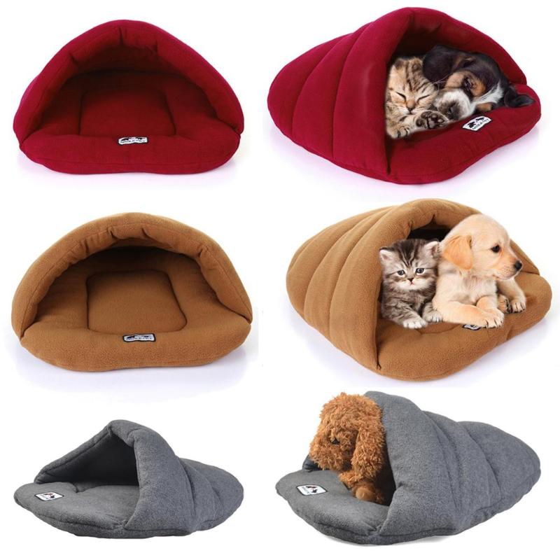 

Cat Bed Cave Sleeping Bag Puppy Pet Cat Bed For Small Dog Soft Warm Nest Kennel Beds Cave House Sleeping Bag Mat Pad Tent, Wine red