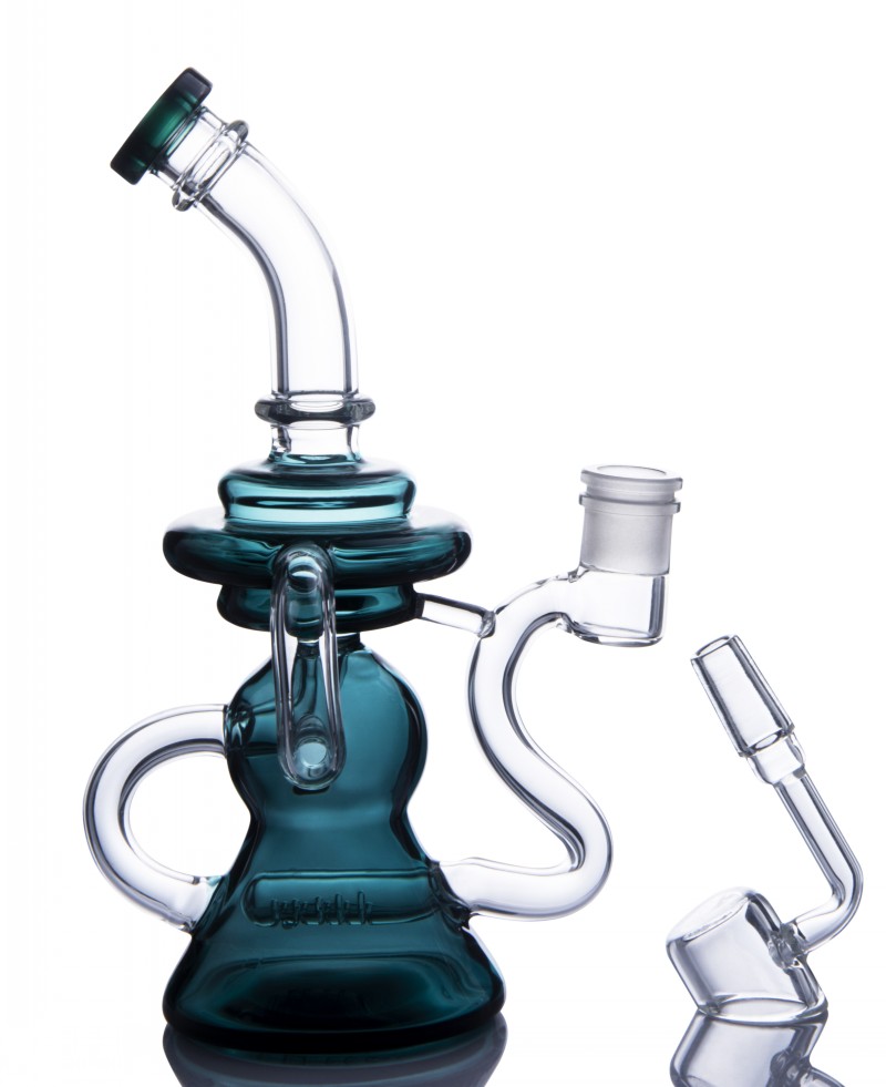 

Recycler Dab Rigs Smoking Glass Oil Burner Pipe Water Bongs 14mm Banger Accessory Unique Hookahs Bong Shisha Free Shipping