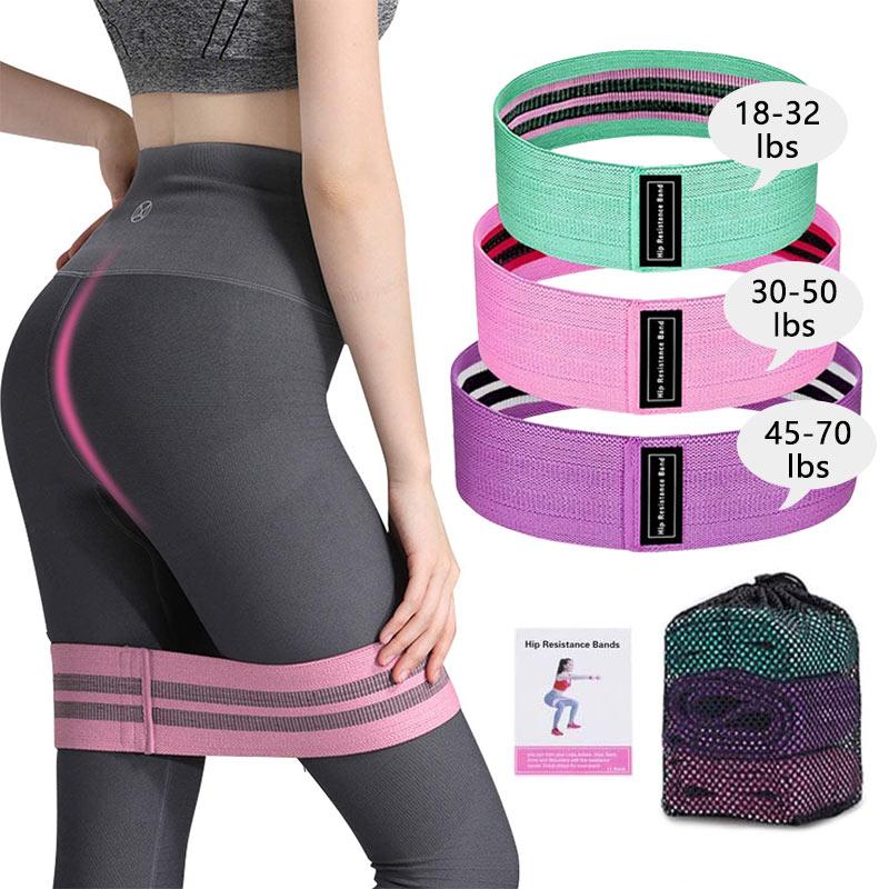 

3PCS Fabric Resistance Bands Hip Circle Loop Elastic Band Workout Leg Thigh Glute BuSquat Non-slip Home Fitness Tension bands