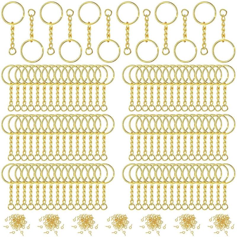 

Keychains L5YD 360 Pcs Keychain Rings With Jump Screw Eye Pins For Resin DIY Crafts Jewelry Making
