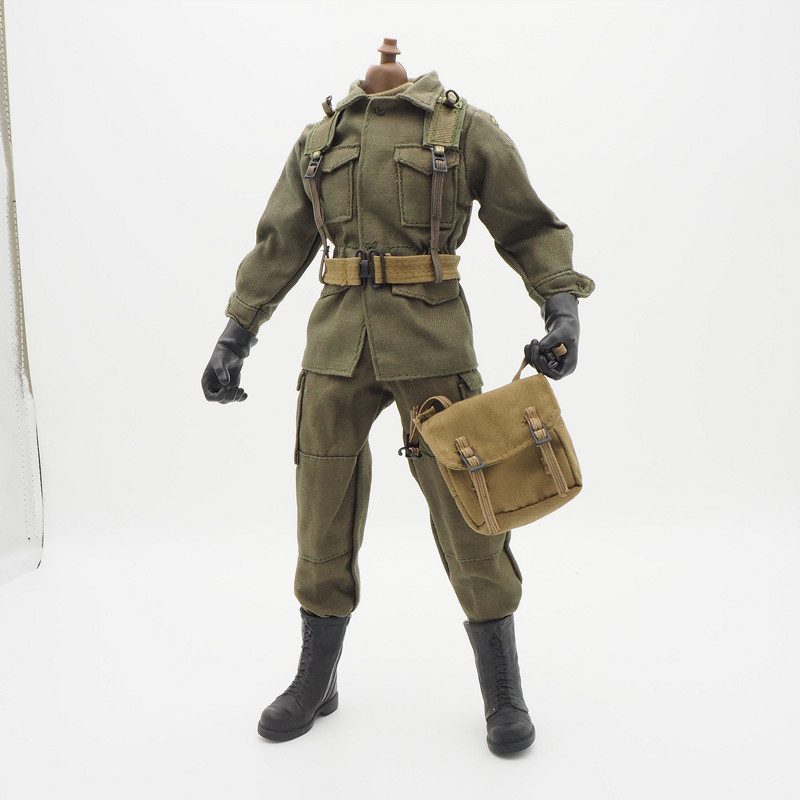 

1/6 Scale Accessories Female Clothes Olive WWII Airborne set Soldier Uniforms For 12" Male Military Action Figure Body LJ200925, Khaki