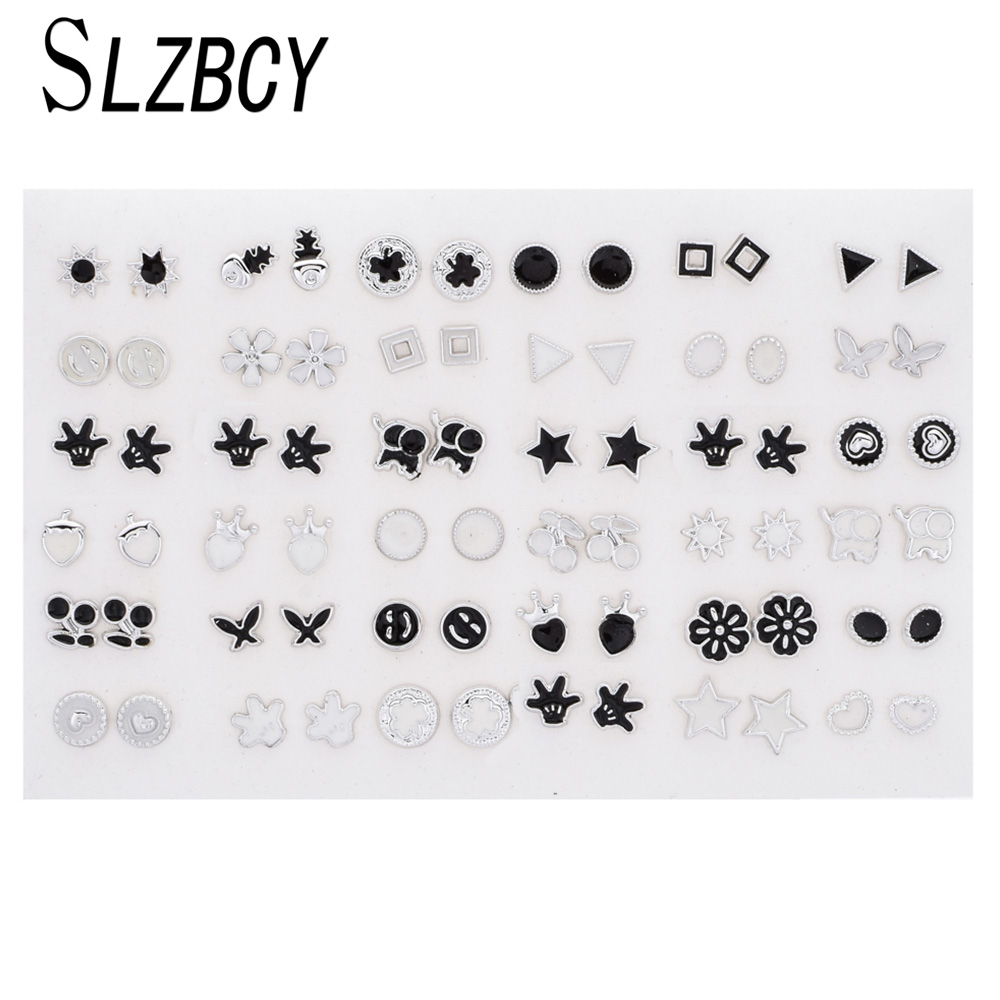 

SLZBCY 36 pairs/set Mix Style Small Stud Earrings Sets Soft Clay Cute Fruit Geometric Earring for Kids Girls Party Jewelry Gift