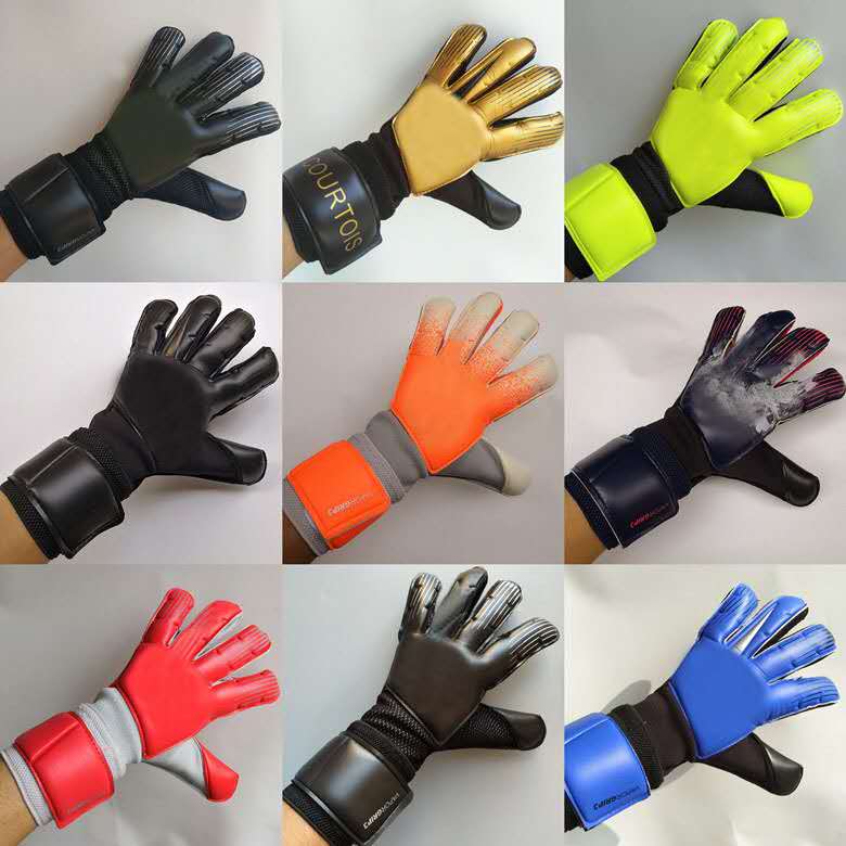 

Unisex football goalkeeper gloves professional thick wear-resistant adult football goalkeeper latex gloves with Shanghai finger spot hot sal, Black