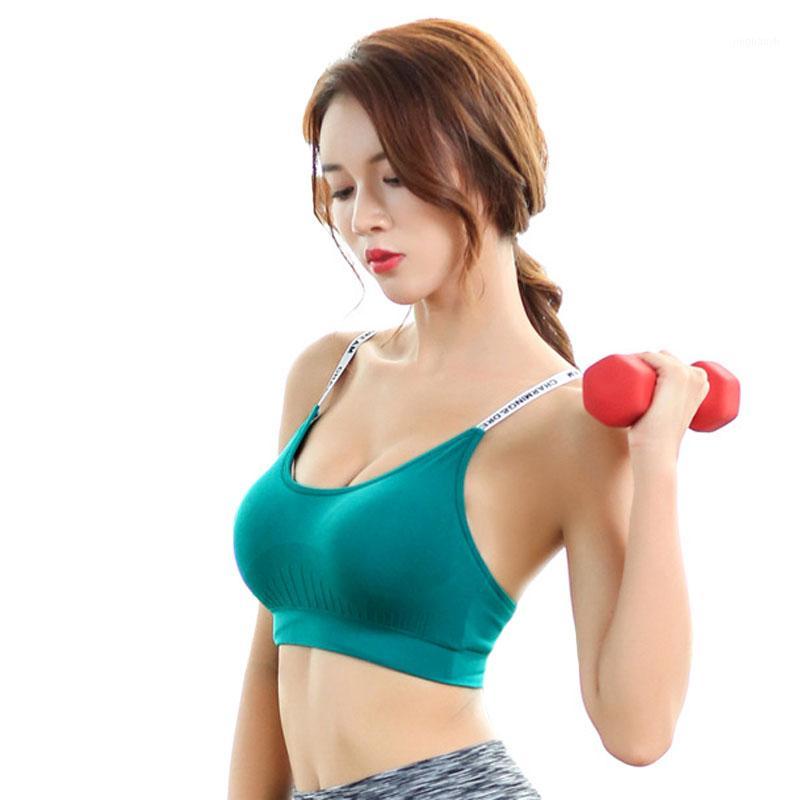 

Solid Color Women Sportswear Letter Sports Bra Top Push Up Fitness Running Yoga Bras Underwear Sport Tops For Women Gym Wear1, Black