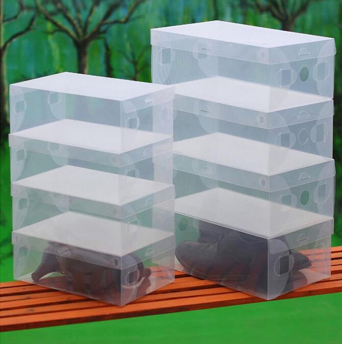 

High Quality 10pcs/lot Foldable Plastic Shoe Storage Case Boxes Stackable Organizer Shoe Holder basket Easy DIY 0404, As pic