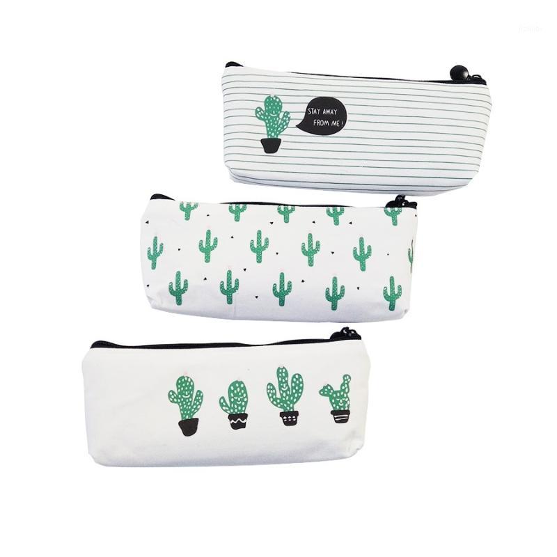 

10 Pcs/lot Cute Cactus Pencil Case Canvas School Supplies School Cute Pencil Box Pencilcase Wholesale1